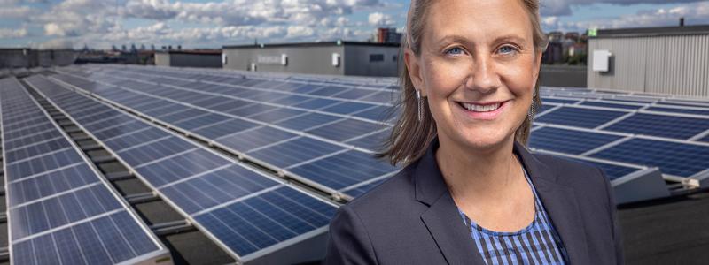 Anna Werner på Svenk solenergi. Foto: Stockholmsmässan