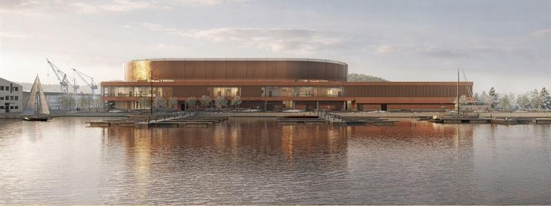 Arena Fredrikstad, en ishall och multiarena i staden.  Illustration: Vesterelva