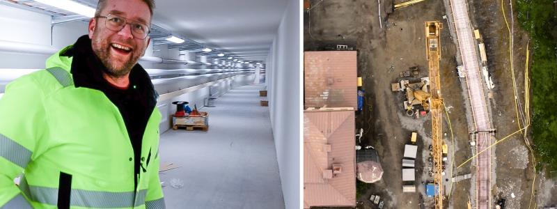 ﻿S﻿e hur den underjordiska gången tar form i Skellefteå. Foto: Daniel Marklund / Klas Sjöberg