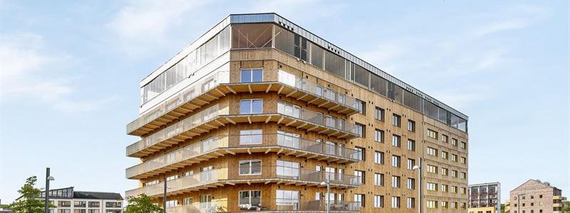 K2A:s Generatorn i Linköping, sannolikt det största plusenergihus som byggts i trä i Sverige. Bild: K2A