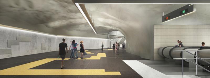 Barkarby mellanplanet i uppgången vid Mälarbanan Visionsbild: Region Stockholm / &Rundquist
