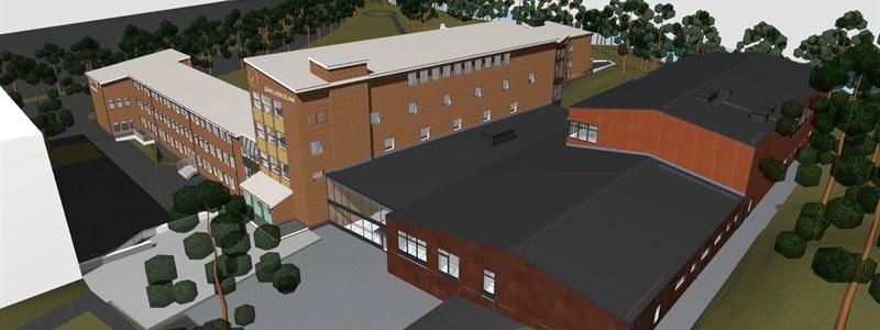 Särlaskolan Borås stad. Illustration: Liljewall