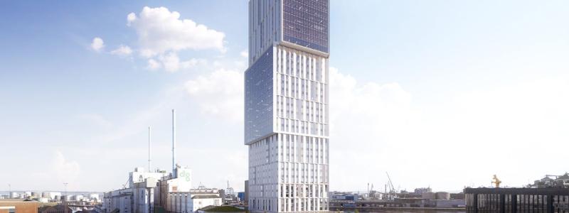 Visualisering av Mindet sett från sydväst, framtagen av Erik Nord Arkitekter på uppdrag av byggherren Olav de Linde.
Fotocred: Olav De Linde