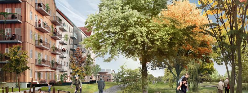 Östra Ramlösa - Lussebäcken - illustration Arkitektkontoret Warm in the Winter.