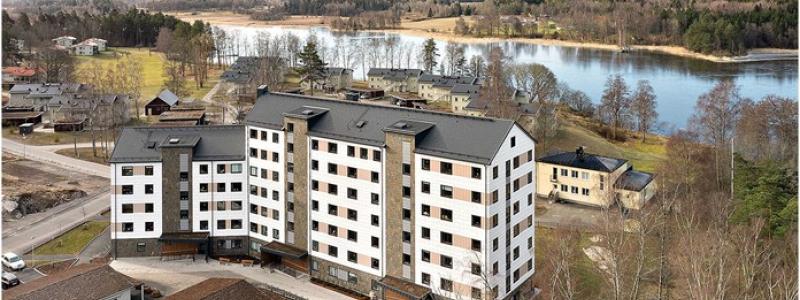 Brf Korseberg fjärd ovanifrån. Pressbild: Riksbyggen