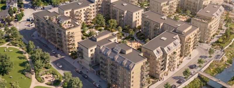 Bromsten kvarter. Pressbild: Hanssons Hus (H2)