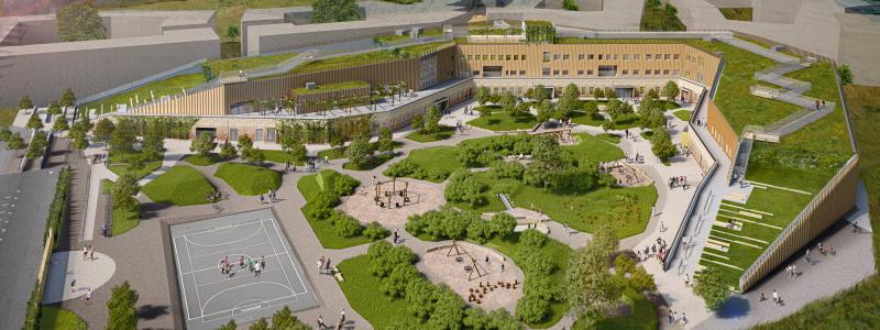 Burlövs nya grundskola F-6, LINK Arkitektur Av: Visualisera