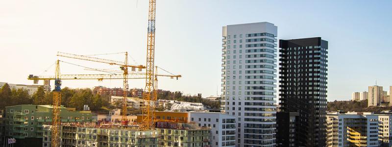 Byggnation i Stockholm. Pressbild: IVL Svenska miljöinstitutet