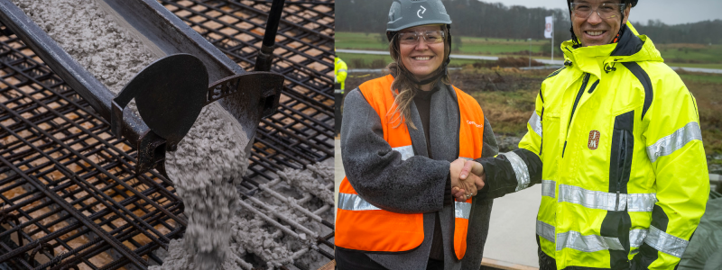 Hanna Renlund Westerberg, Chief Commercial Officer at Cemvision and Johan Wiksell, Head of JM's venture operations. Pressbild: Cemvision