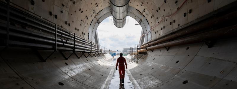 Tunneln i Chiltern sedd i riktning mot London. Foto: © HS2 Ltd (Projektet)