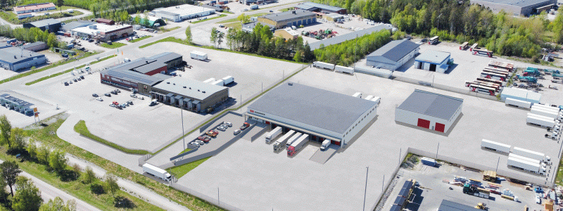 Flera automatiserade lösningar säkerställer att DB Schenkers nya terminal i Hudiksvall får en effektivare gods- och pakethantering. Terminalen beräknas stå klar 2024. Foto: DB Schenker