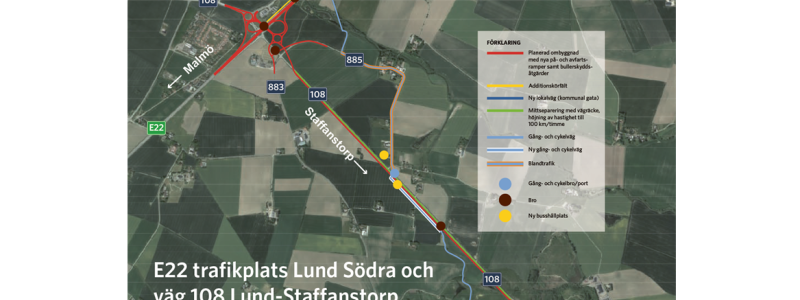 Peab bygger om E22:an i Lund Bild: Trafikverket