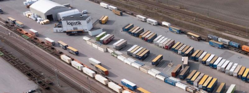 Eskilstuna Kombiterminal är en strategiskt placerad transportnod. Foto: Eskilstuna logistik