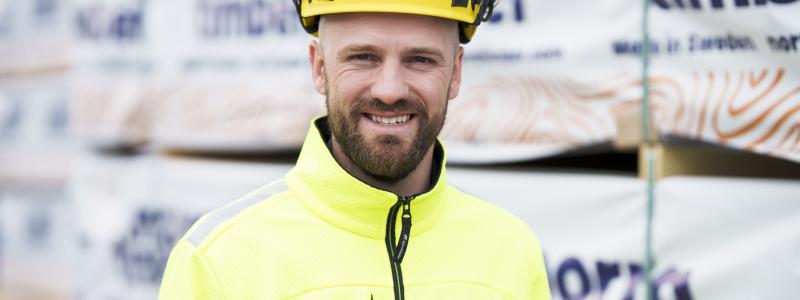 Erik Högbom, försäljningschef för byggprodukter på Norra Timber. Foto: Victor Lundberg