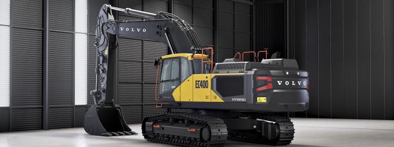 De nya, moderna modellerna Volvo EC400 och EC500 kommer att vara först ut i den nya generationens grävmaskiner som erbjuds som hybridmodeller, med fler modeller på väg. Foto: Volvo Construction Equipment