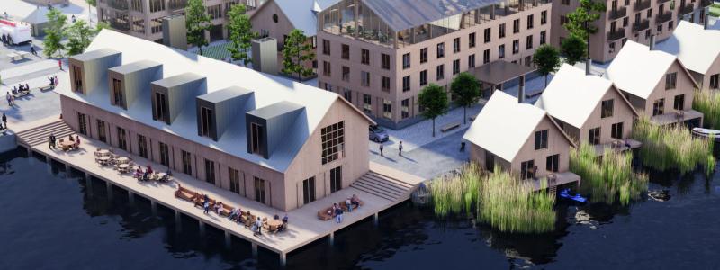 Visionen om Norra hamnen i Pietå. 
Visionsskisser: Forsgren Etzler / Kolbe Arkitektur / Outer Space Arkitekter