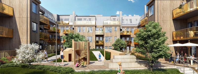 Flerbostadshus i trä - Lindbäcks Bygg. Foto: TMF