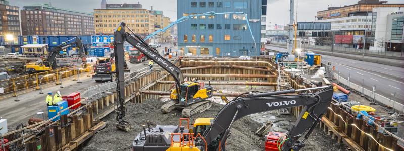 Volvo CE:s stora 30-tons nätanslutna grävmaskin ingick i Electric Worksite-testerna.