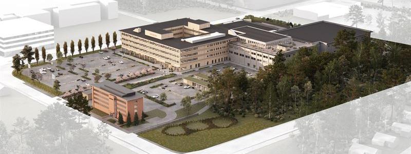 Hitachi Energys nya arbetsplats på Finnslätten i Västerås.  Illustration Hitachi