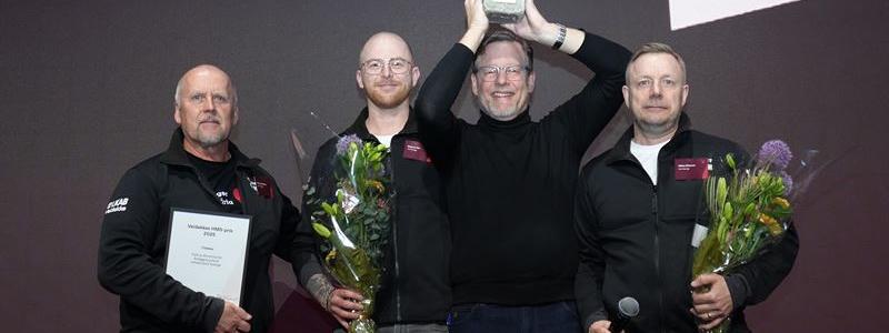 HMS-pris (Hälsa, arbetsmiljö och säkerhet) för 2025. Pressbild: Veidekke Sverige