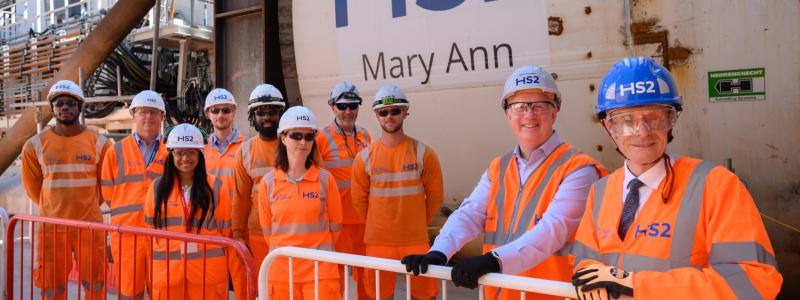 Tunnelborrmaskinen som användes för arbetet fick namnet Mary Ann, ett namn valt av lokalbefolkningen till minne av den brittiska författaren George Eliot, som föddes i regionen. Foto: HS2-projektet