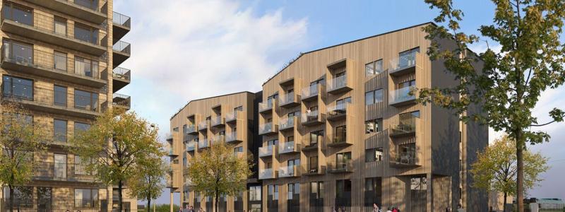 Kvarteret Hortonomen i Växjö. Foto: K2A Trähus