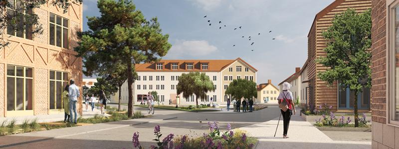 Gatuvy Elinelund etapp 3. Illustration: Brunnberg & Forshed och Land arkitektur