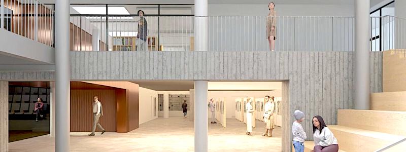 För kulturcentrumet i Idensalmi innebär satsningen att stadens viktigaste kulturinstitutioner kan fortsätta sin verksamhet i moderniserade lokaler samtidigt som byggnadens ursprungliga arkitektur bevaras. Illustration:  Muuan+Jada