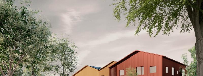 Illustrationsbild av daghemmet Pääskyvuori i Åbo. Stadens stadsfullmäktige har valt YIT som entreprenör för att bygga sju daghem i Åbo samt som leverantör av deras livscykeltjänster. Bild: Lukkaroinen Arkitekter