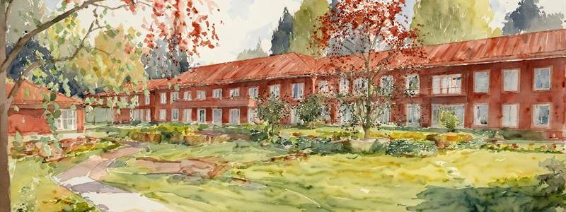 Illustration över äldreboende i Falun. Illustration: SR-K