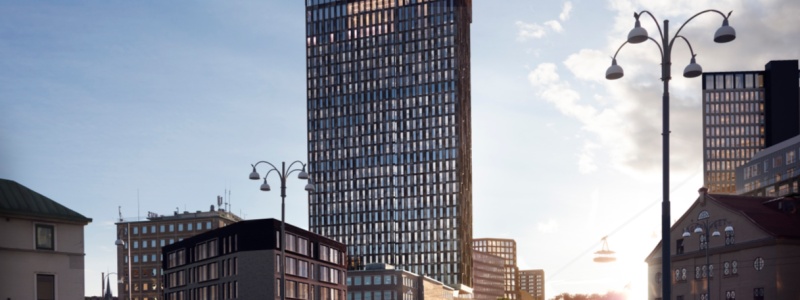 Visionbild över Clarion Hotel Draken och dess omgivning.