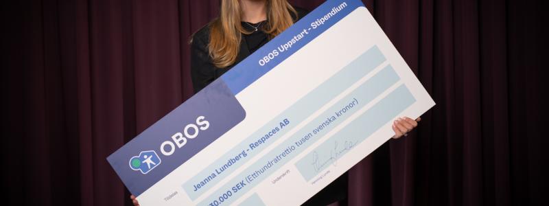 Jeanna Lundberg 130 000 kronor för vidareutveckling av sitt företag Respaces. Foto: OBOS