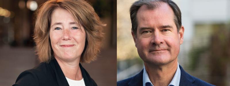 Johanna Frelin, vd för Riksbyggen och Mårten Lilja, vice vd på Riksbyggen och chef för affärsområde Bostad.