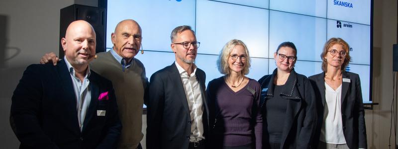 Några av talarna vid Kistadagen #3: Lukas Forslund, Arthur Buchardt, Staffan Ingvarsson, Emelie Eriksson, Veronica Palmgren, Ylva Gomér Forss. Bild: ByggVesta.