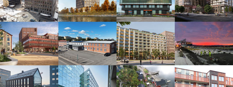 Kollage finalister hållbart samhällsbyggande. Pressbild: Sweden Green Building Council