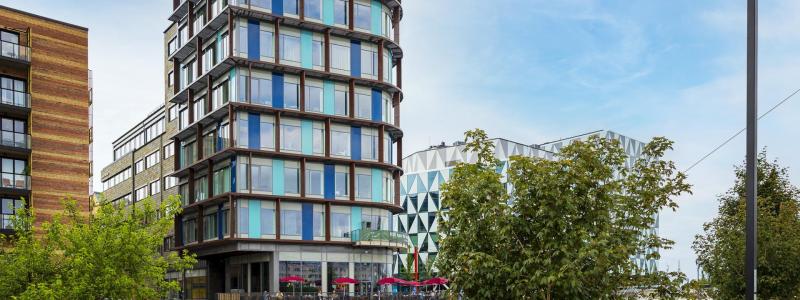 Greenhaus har byggts av Castellum och Veidekke i Helsingborg. Projektet är ett av 3 nominerade i kategorin Hotell och kontor i Årets Bygge 2023. Foto: Ola Hansson