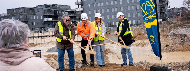 Första spadtaget HSB brf Krita.  Pressbild: HSB Malmö