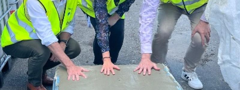 Patentskyddad metod för mobil produktion av cementbaserad isolering. Pressbild: Cemfoam AB