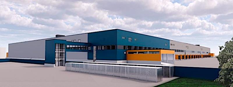 Onninens nya logistikcenter i Hyvinge. Under hösten 2025 fylls hyllorna med produkter. Illustration: Onninen