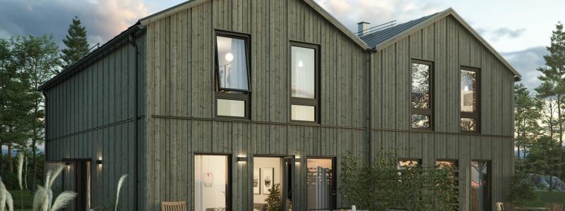 I Västerhejde, strax söder om Visby, kommer Ekeblad Bostad bygga 16 parhus i modern stil med anspelningar på den Gotländska arkitekturen. Foto; Ekeblad