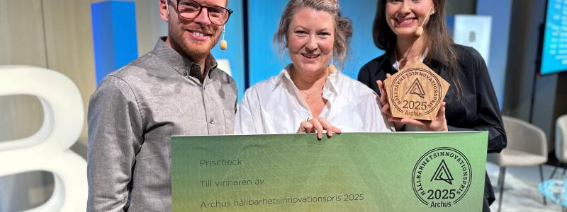 MIRA - Vinnare av Archus hållbarhetsinnvationspris 2025. Pressbild: Innovatum Science Park