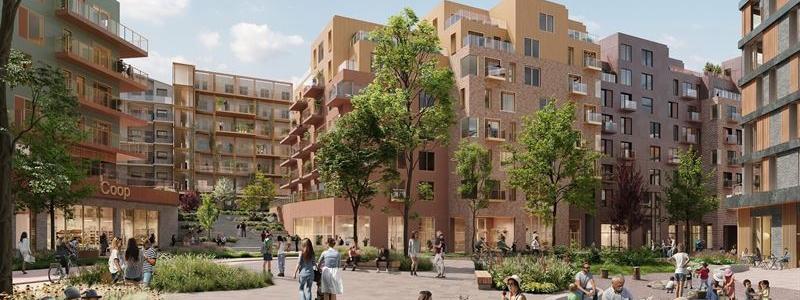 Bostadsprojekt i Mollestroket i Vestby, Norge. Pressbild: Peab