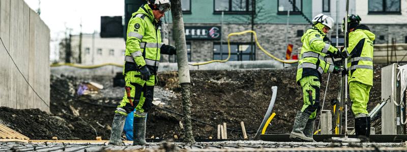 Betong arbete. Pressbild: Thomas Concrete Group