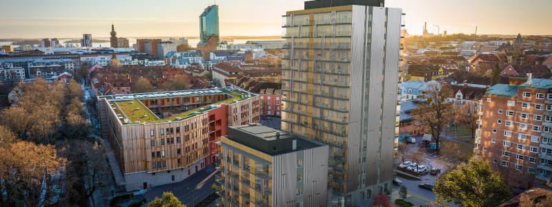 Mimers bostadsprojekt Hulte har utsetts till vinnare av Arkitekturpriset i Västmanland 2025. Pressbild: Bostads AB Mimer