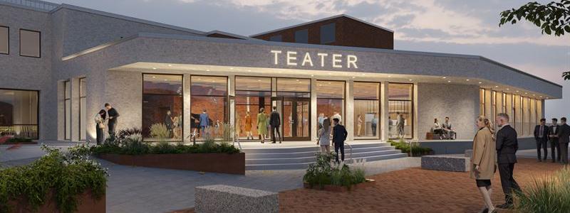Östraboteatern. Illustration av PE Teknik Arkitektur