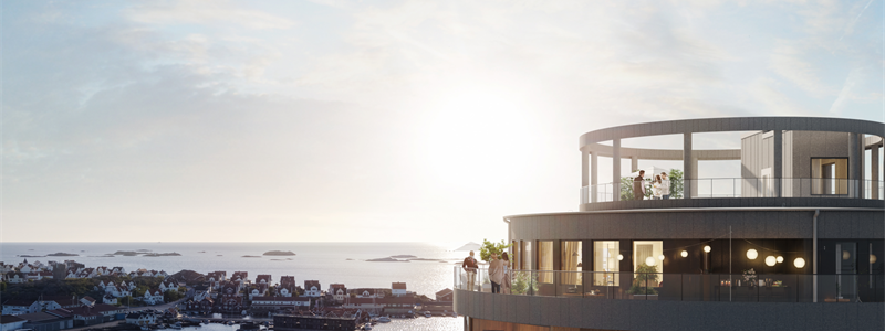 Peab Havtornet illustration över takterassen. Pressbild: Peab Projektutveckling