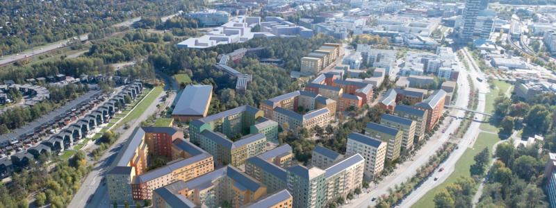 Visionsbild över Kista Parkstad Arkitekt: Reflex Arkitekter