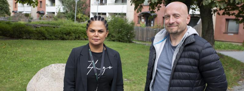 Projektchef Sunny Shariatmadari och projektledare Csaba Bergström, Järfällahus. Foto: Järfällahus