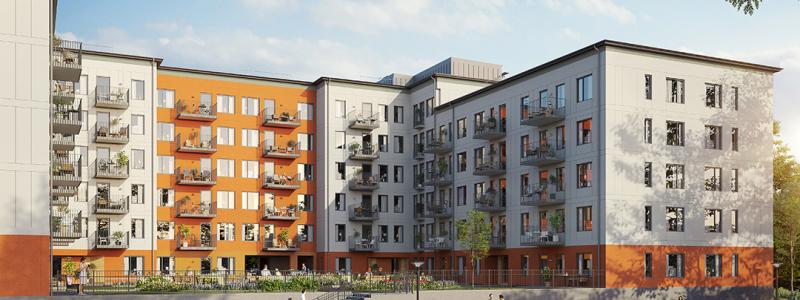 Bostadsområdet Råbylund i sydöstra Lund. Bild: Heimstaden