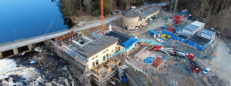 Rockesholms vattenkraftstation. Pressbild: NCC